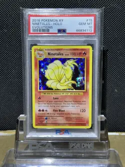 2016 Pokemon XY Evolutions Ninetales Holo 15/108 PSA 10 GEM MT - Image 1