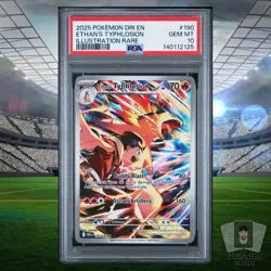 Ethan's Typhlosion IR 2025 Pokemon S&V Destined Rivals #190/182 PSA 10 GEM MINT - Image 1
