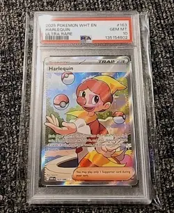 2025 POKEMON WHT EN-WHITE FLARE ULTRA RARE #163 HARLEQUIN PSA 10 - Image 1