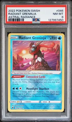 2022 POKEMON SWORD & SHIELD ASTRAL RADIANCE #046 RADIANT GRENINJA PSA 8 - Image 1