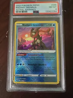 2022 POKEMON SWORD & SHIELD ASTRAL RADIANCE #046 RADIANT GRENINJA PSA 8 - Image 1