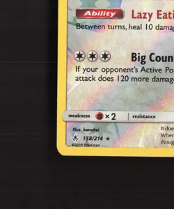 Snorlax 158/214 Unbroken Bonds Reverse Holo Rare Pokemon Card NM - Image 5