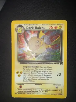 Pokemon Dark Raichu TCG Team Rocket Swirl Holo Card 83/82 LP Condition - Image 1