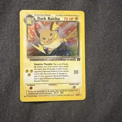 Dark Raichu 83/82 Holo Rare (Swirl) Team Rocket Vintage Card WOTC Pokemon TCG - Image 1