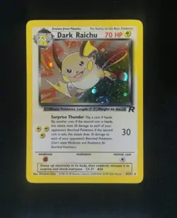 Pokemon Dark Raichu TCG Team Rocket Swirl Holo Card 83/82 LP Condition - Image 2