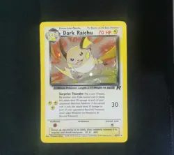 Pokemon Dark Raichu TCG Team Rocket Swirl Holo Card 83/82 LP Condition - Image 4