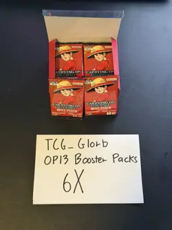 6X One Piece CCG (OP-13) Carrying On His Will Booster Pack [LOT 4] - Image 1