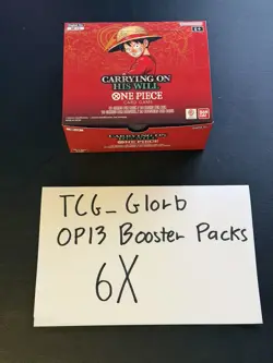 6X One Piece CCG (OP-13) Carrying On His Will Booster Pack [LOT 1] - Image 2