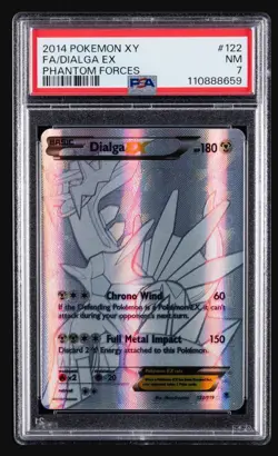 2014 POKEMON XY PHANTOM FORCES #122 FULL ART/DIALGA EX PSA 7 - Image 1