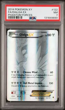 2014 POKEMON XY PHANTOM FORCES #122 FULL ART/DIALGA EX PSA 7 - Image 1