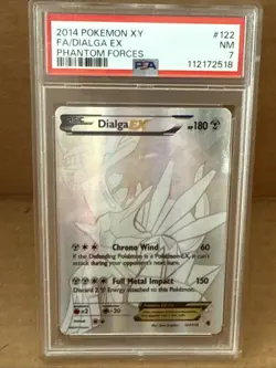 2014 POKEMON XY PHANTOM FORCES #122 FULL ART DIALGA EX PSA 7 SECRET RARE NM - Image 1
