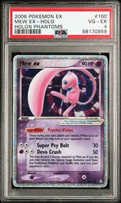 2006 Pokemon EX Holon Phantoms Mew EX Holo Card #100 PSA 4 - Image 3