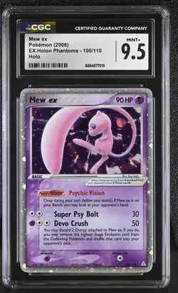CGC 9.5 MINT+ Mew ex 2006 EX Holon Phantoms 100/110 Holo Pokemon Card - Image 1