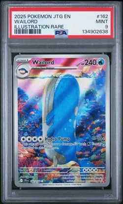 PSA 9 Wailord 162/159 Sv09 Journey Together TCG Jtg En Pokemon Illustration Rare - Image 1
