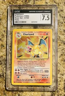 CGC 7.5 Charizard 1999 Base Set 4/102 Holo Pokemon Card - Image 1