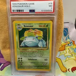 1999 Pokemon Card Venusaur 15/102 - Holo - PSA 7 - Image 1