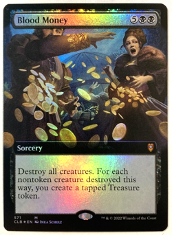 MTG Blood Money Commander *EXTENDED ART FOIL* Legends Baldur's Gate 571 NM - Image 1
