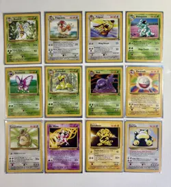 Vintage Pokemon Card Lot, Base Set Non Holo Rare, Lot of 12 Cards: NM-MP - Image 1