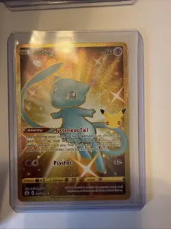 Mew 025/025 Pokemon TCG SWSH Celebrations 25th Anniversary Gold Holo Rare - Image 1