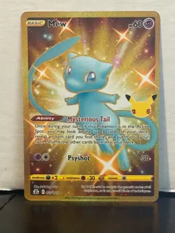 Pokemon TCG - Mew 025/025 Secret Rare Celebrations 25th Anniversary Gold - Image 1