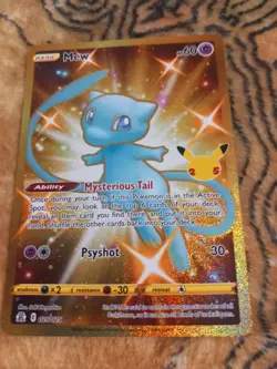 Mew 025/025 Pokemon TCG SWSH Celebrations 25th Anniversary Gold Holo Rare - Image 4