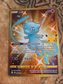 Mew 025/025 Pokemon TCG SWSH Celebrations 25th Anniversary Gold Holo Rare - Image 5