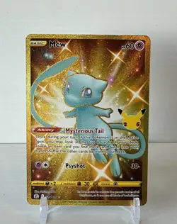 Pokemon TCG Mew 025/025 Gold Celebrations 25th Anniversary Card - Image 1