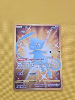 Mew 025/025 Pokemon TCG SWSH Celebrations 25th Anniversary Gold Holo Rare - Image 1