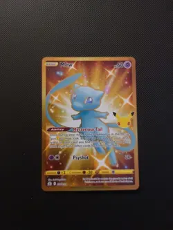 Mew 025/025 Pokemon TCG SWSH Celebrations 25th Anniversary Gold Holo Rare - Image 1
