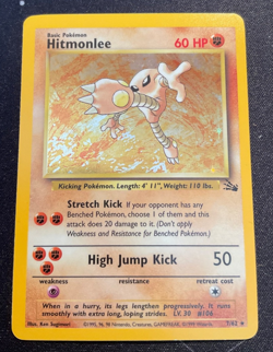 Pokemon TCG Hitmonlee — 7/62 Fossil Holo LP+ - Image 1