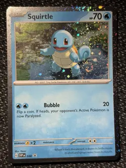 Squirtle 048 Cosmos Holo Black Star Promo Card with Swirl🌀 pokemon - Image 1