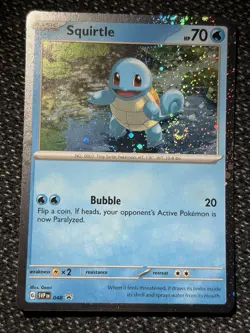Squirtle 048 Cosmos Holo Black Star Promo Card with Swirl🌀 pokemon - Image 2