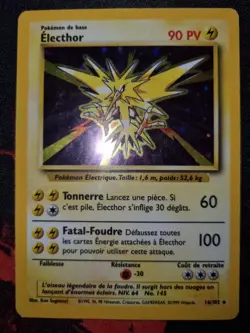Carte Pokemon Electhor 16/102 Holo Set de Base Wizards FR - Image 1