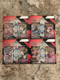 4x Pokemon Battle Style + Fusion Strike Double Blister 2 Booster Pack w/ Pins - Image 1