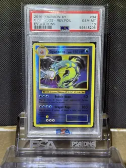 2016 POKEMON XY EVOLUTIONS GYARADOS-REVERSE FOIL 34/108 PSA 10 GEM MT - Image 1
