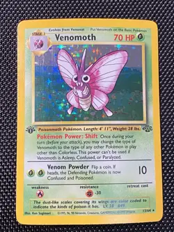 Venomoth 13/64 1st Edition Holo Rare Jungle Set Pokemon TCG LP/NM - Image 1