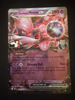 Team Rocket's Mewtwo Ex Play Pokemon Prize Pack Series 8 - Image 3