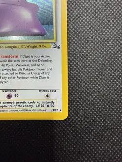 Pokemon English Fossil Ditto Holo #3/62 1999 WOTC Wizards of the Coast LP - Image 5
