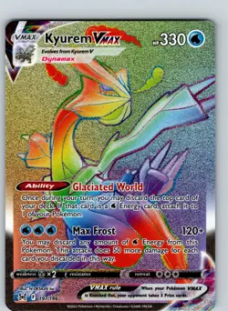 Kyurem VMAX 197/196 2022 SWSH Lost Origin Full Art Holo Rainbow Secret Rare - Image 1
