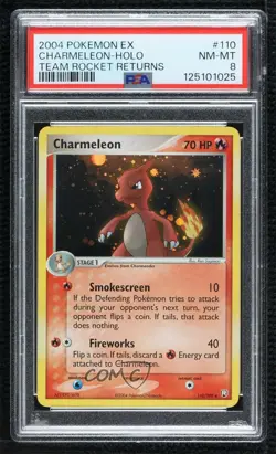 Charmeleon Holo Pokemon EX Team Rocket Returns PSA 8 2004 - Image 1