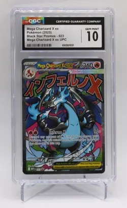 Mega Charizard X ex Pokemon 2024 Black Star Promos 023 UPC CGC Graded 10 - Image 1