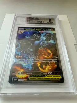 Mega Charizard X EX SIR 125/094 beckett 9 English Phantasmal Flames Pokemon TCG - Image 1