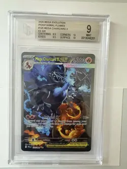 Mega Charizard X EX SIR 125/094 beckett 9 English Phantasmal Flames Pokemon TCG - Image 2