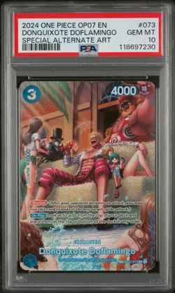 PSA 10 Donquixote Doflamingo SP OP01-073 One Piece OP07 500 Years in the Future - Image 1