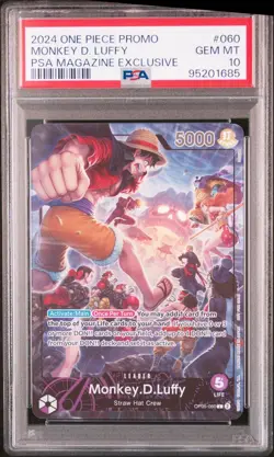 2024 ONE PIECE PROMOS PSA MAGAZINE EXCLUSIVE #060 MONKEY D. LUFFY PSA 10 - Image 1