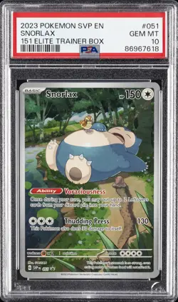 2023 POKEMON SVP EN-SV BLACK STAR PROMO 151 ELITE TRAINER BOX SNORLAX PSA 10 - Image 1