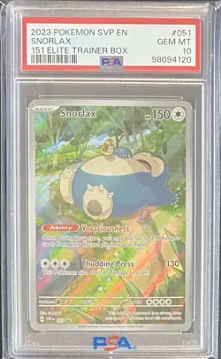 2023 POKEMON SVP EN-SV BLACK STAR PROMO 151 ELITE TRAINER BOX SNORLAX PSA 10 - Image 1