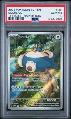 2023 POKEMON SVP EN-SV BLACK STAR PROMO 151 ELITE TRAINER BOX SNORLAX PSA 10 - Image 1