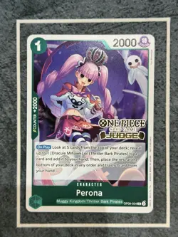 Perona OP09-034 Rare Foil Emperors in the New World One Piece JUDGE STAMP PROMO - Image 1