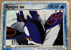 KYOGRE ex Black Star Promo POKEMON Holo Silver Border 2006 Trading Card 037 HP - Image 2